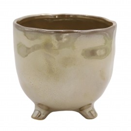 Osłonka ceramiczna Ø 8 cm PEARL BROWN na nóżkach 218896